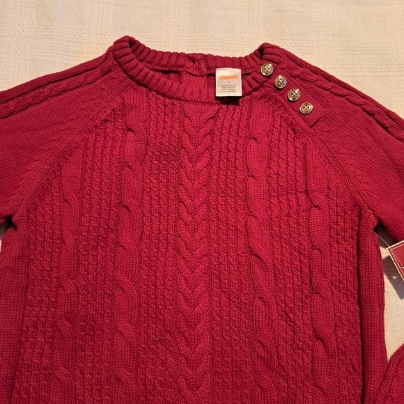 Gymboree girls size 8 cable knit sweater, cable knit gold button accent, New - Picture 5 of 7